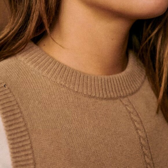 Sezane 100% Yak Wool Sweater Vest Tomi Jumper, Camel - Picture 5 of 9